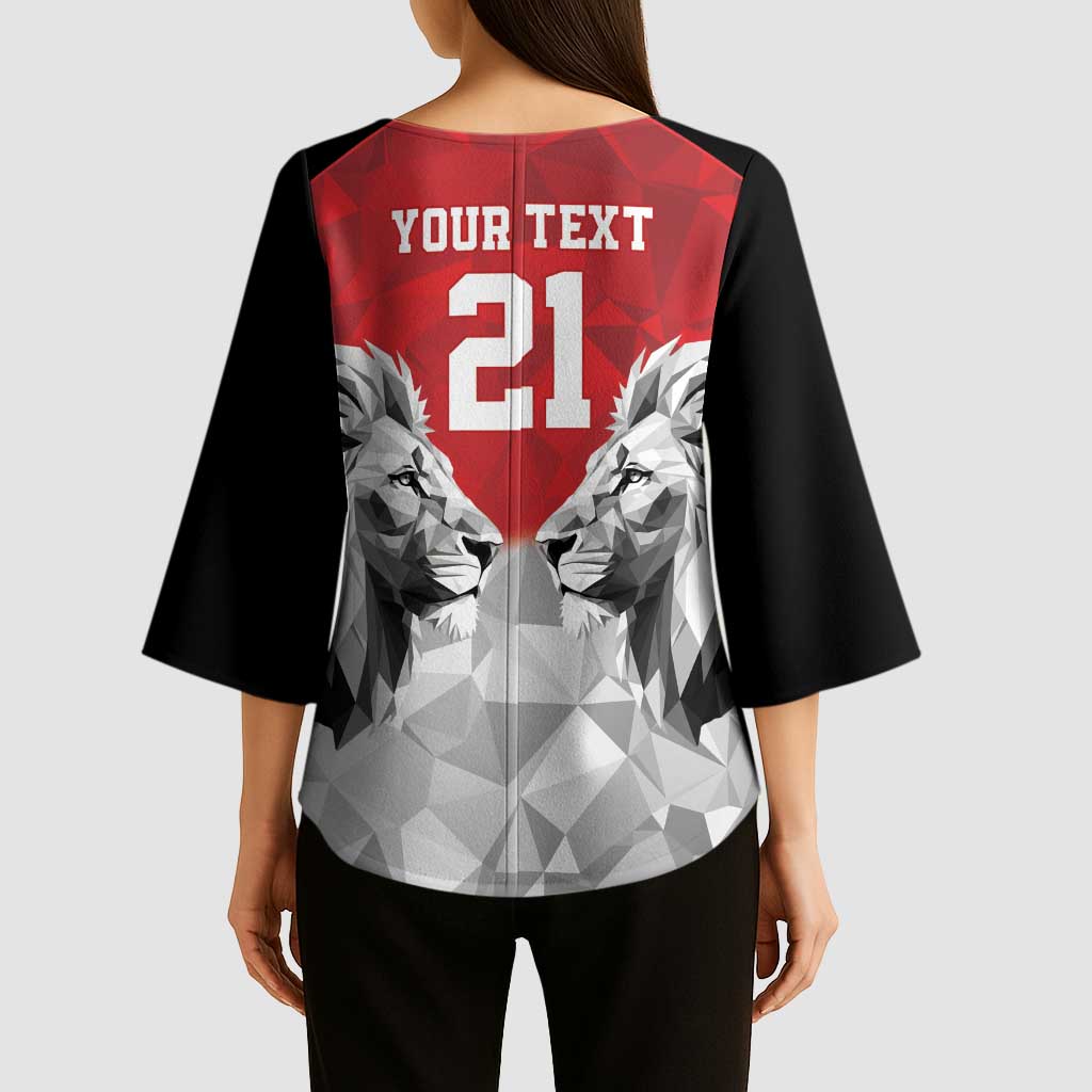 Kenya Rugby Custom Kimono Sleeve Blouse Red Kenyan 22-23 Motif - Wonder Print Shop