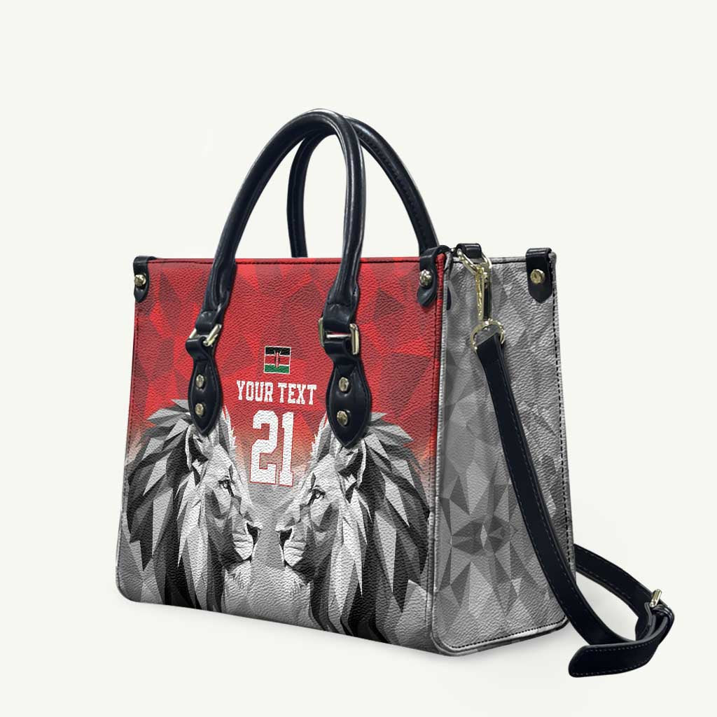 Kenya Rugby Custom Leather Bag Red Kenyan 22-23 Motif - Wonder Print Shop
