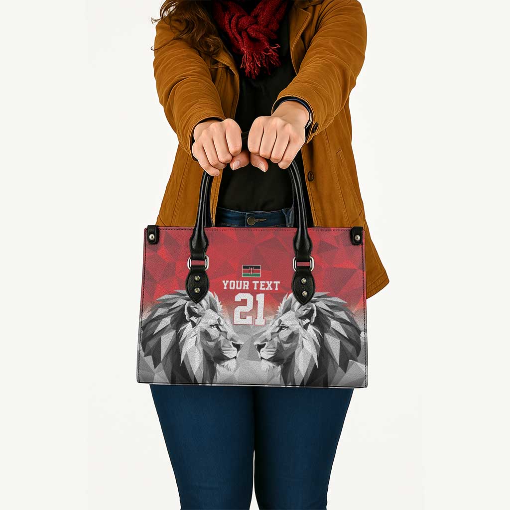 Kenya Rugby Custom Leather Bag Red Kenyan 22-23 Motif - Wonder Print Shop