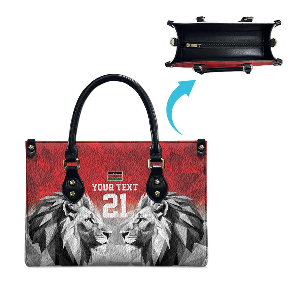 Kenya Rugby Custom Leather Bag Red Kenyan 22-23 Motif - Wonder Print Shop