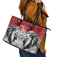 Kenya Rugby Custom Leather Tote Bag Red Kenyan 22-23 Motif - Wonder Print Shop