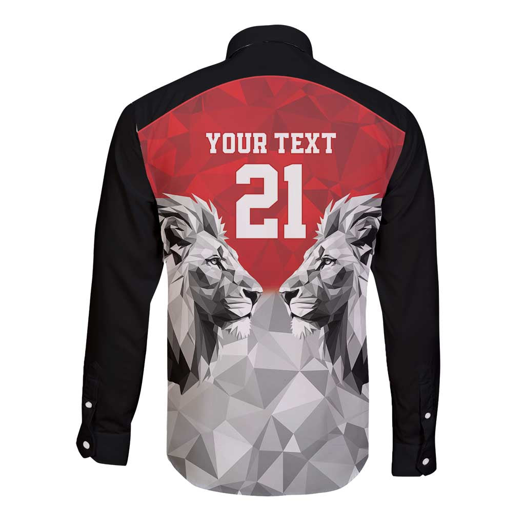 Kenya Rugby Custom Long Sleeve Button Shirt Red Kenyan 22-23 Motif - Wonder Print Shop