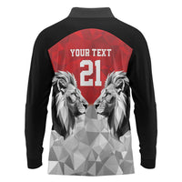 Kenya Rugby Custom Long Sleeve Polo Shirt Red Kenyan 22-23 Motif - Wonder Print Shop