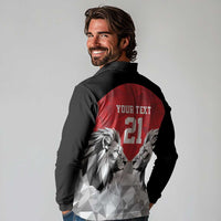 Kenya Rugby Custom Long Sleeve Polo Shirt Red Kenyan 22-23 Motif - Wonder Print Shop