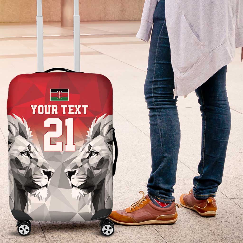 Kenya Rugby Custom Luggage Cover Red Kenyan 22-23 Motif - Wonder Print Shop