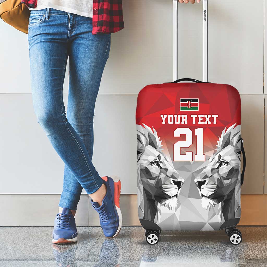 Kenya Rugby Custom Luggage Cover Red Kenyan 22-23 Motif - Wonder Print Shop