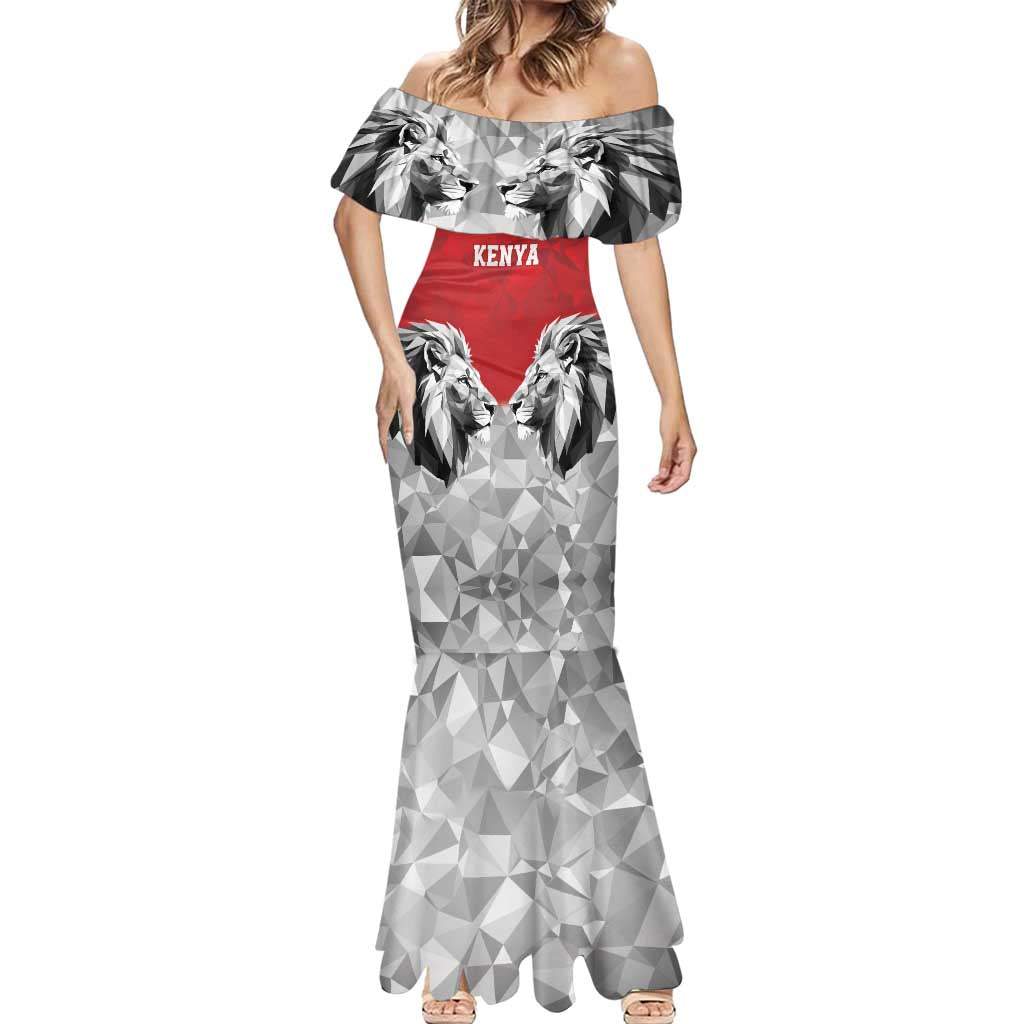 Kenya Rugby Custom Mermaid Dress Red Kenyan 22-23 Motif - Wonder Print Shop