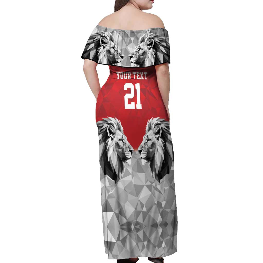 Kenya Rugby Custom Off Shoulder Maxi Dress Red Kenyan 22-23 Motif - Wonder Print Shop