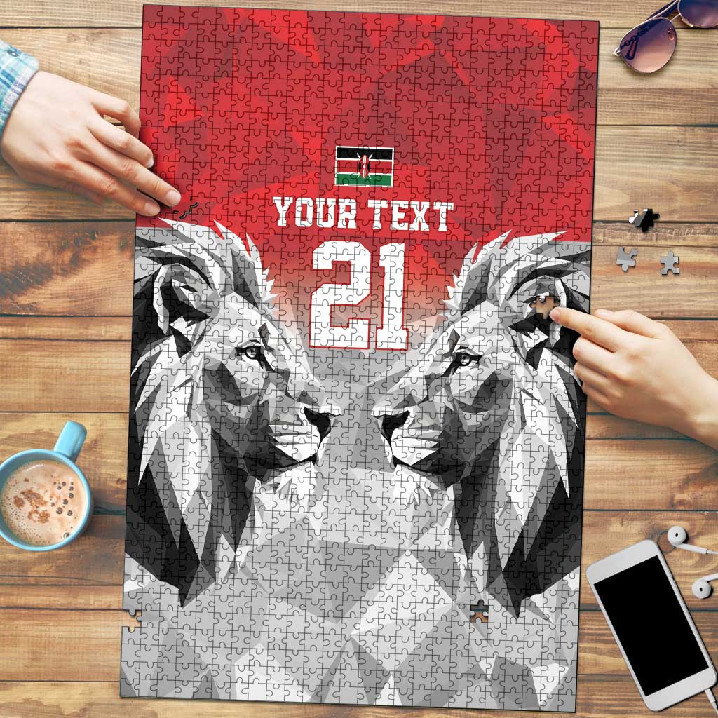 Kenya Rugby Custom Puzzle Red Kenyan 22-23 Motif - Wonder Print Shop