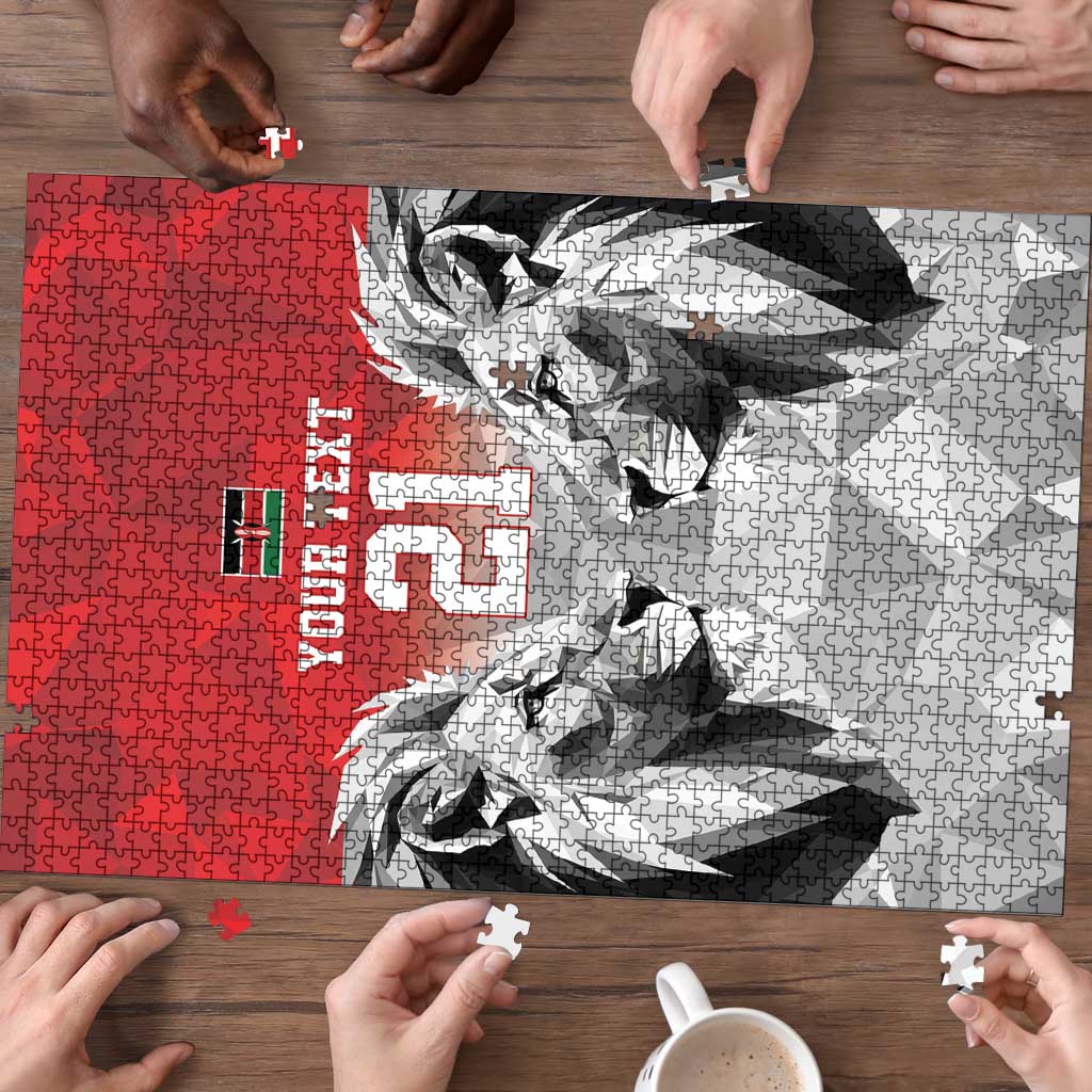 Kenya Rugby Custom Puzzle Red Kenyan 22-23 Motif - Wonder Print Shop