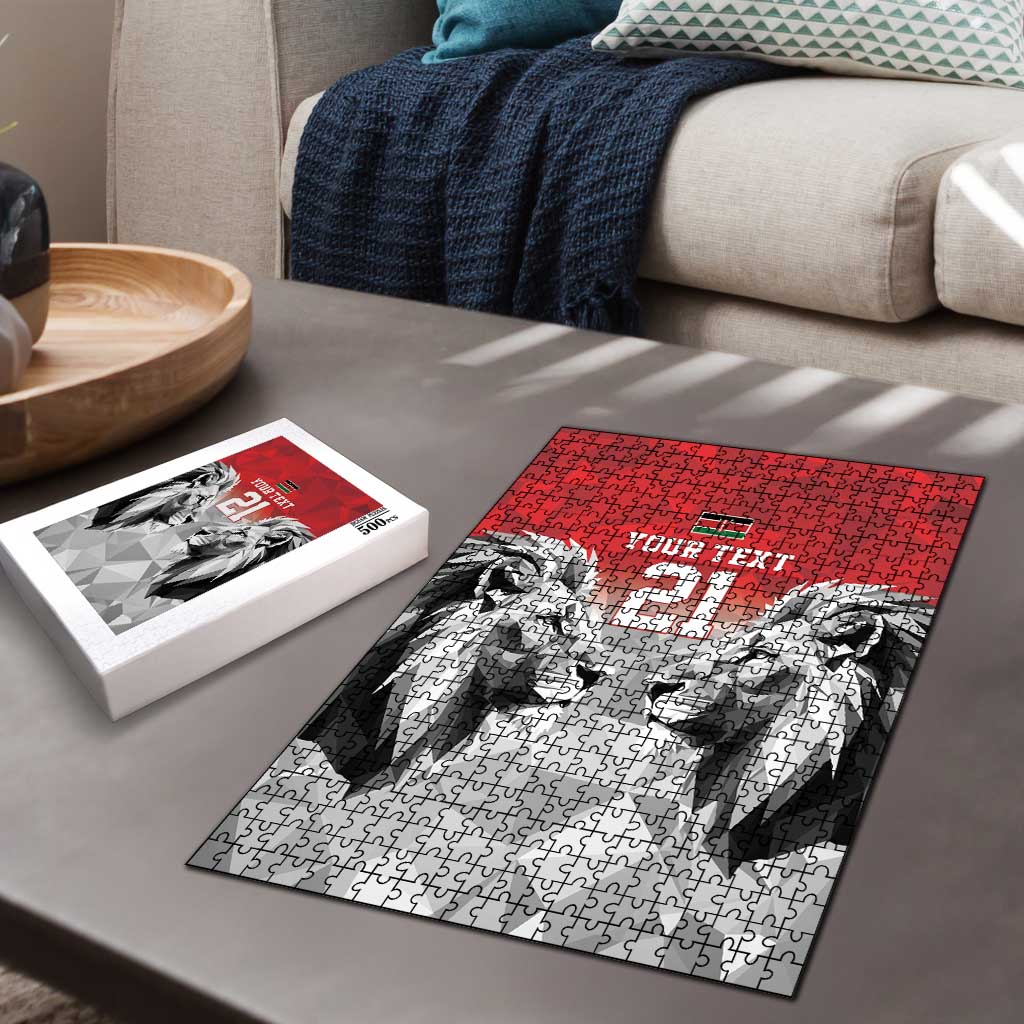 Kenya Rugby Custom Puzzle Red Kenyan 22-23 Motif - Wonder Print Shop