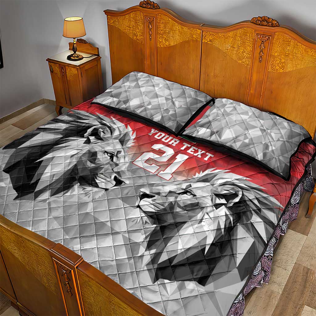 Kenya Rugby Custom Quilt Bed Set Red Kenyan 22-23 Motif - Wonder Print Shop