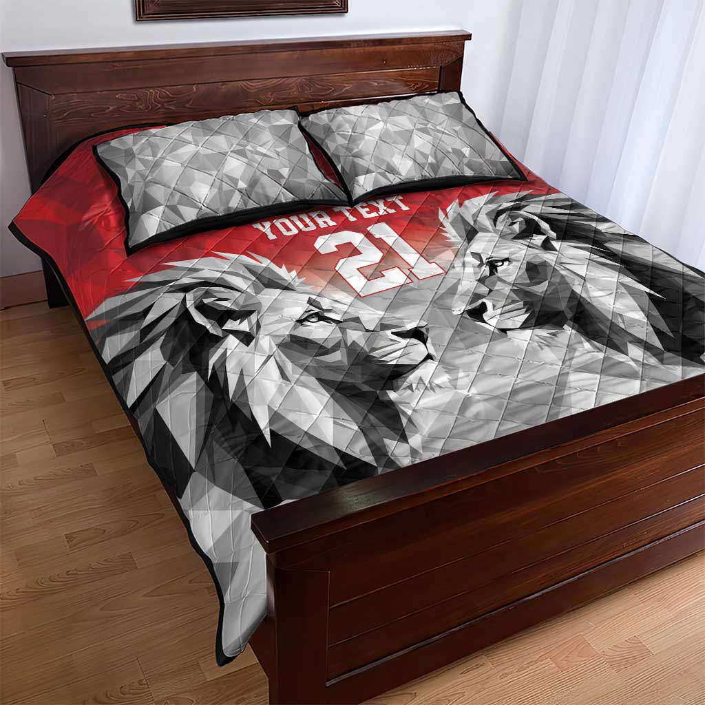 Kenya Rugby Custom Quilt Bed Set Red Kenyan 22-23 Motif - Wonder Print Shop
