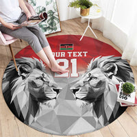 Kenya Rugby Custom Round Carpet Red Kenyan 22-23 Motif - Wonder Print Shop