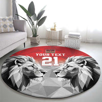 Kenya Rugby Custom Round Carpet Red Kenyan 22-23 Motif - Wonder Print Shop