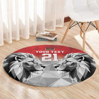 Kenya Rugby Custom Round Carpet Red Kenyan 22-23 Motif - Wonder Print Shop