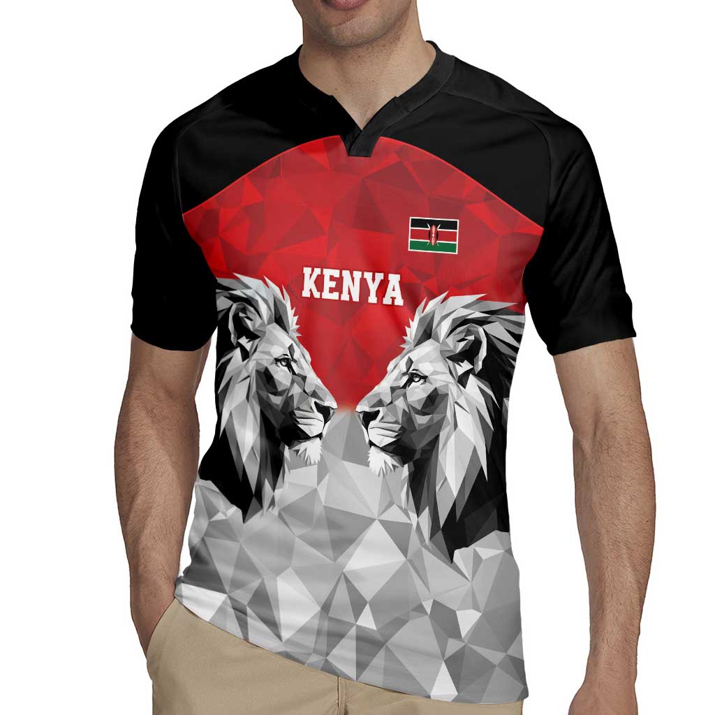 Kenya Rugby Custom Rugby Jersey Red Kenyan 22-23 Motif - Wonder Print Shop
