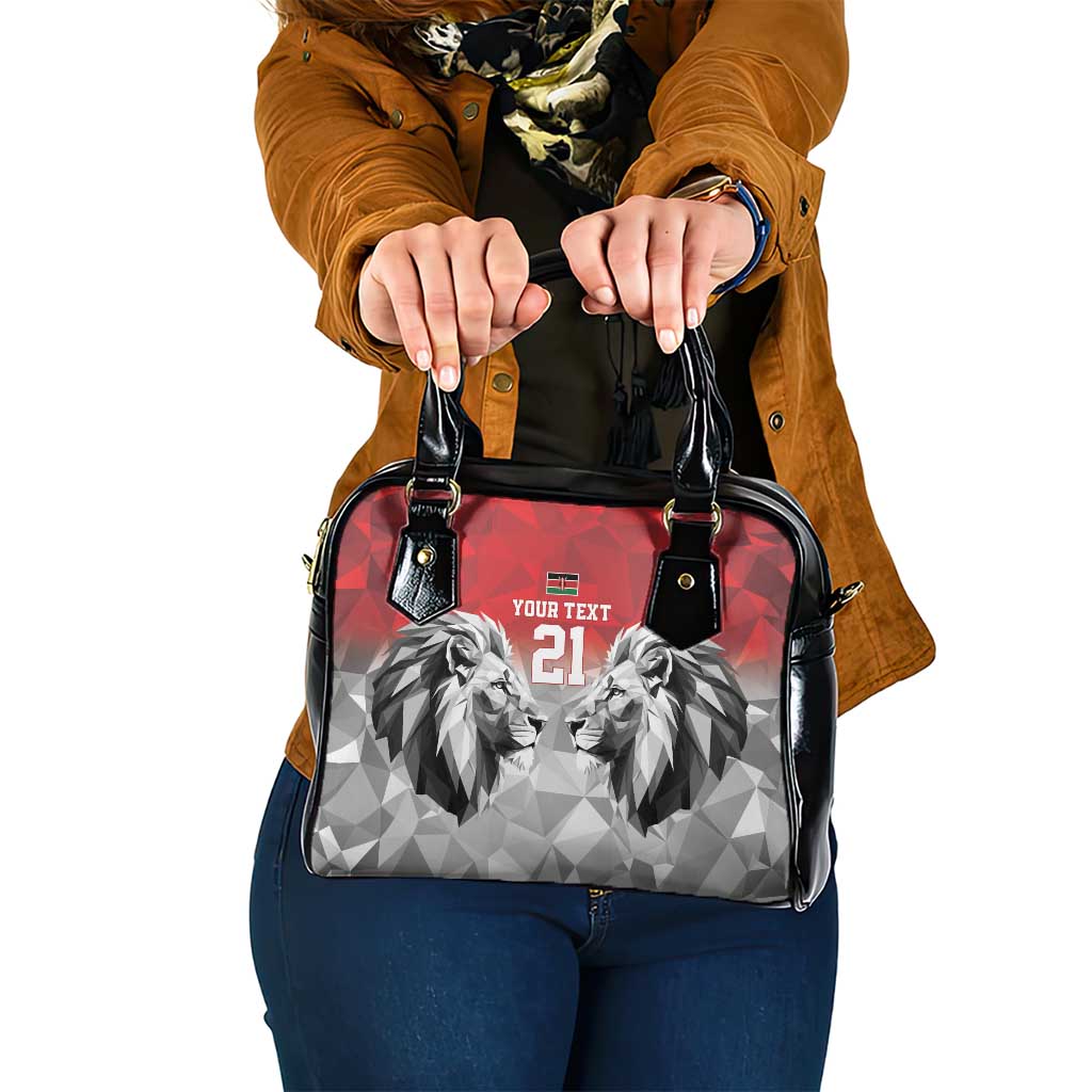 Kenya Rugby Custom Shoulder Handbag Red Kenyan 22-23 Motif - Wonder Print Shop