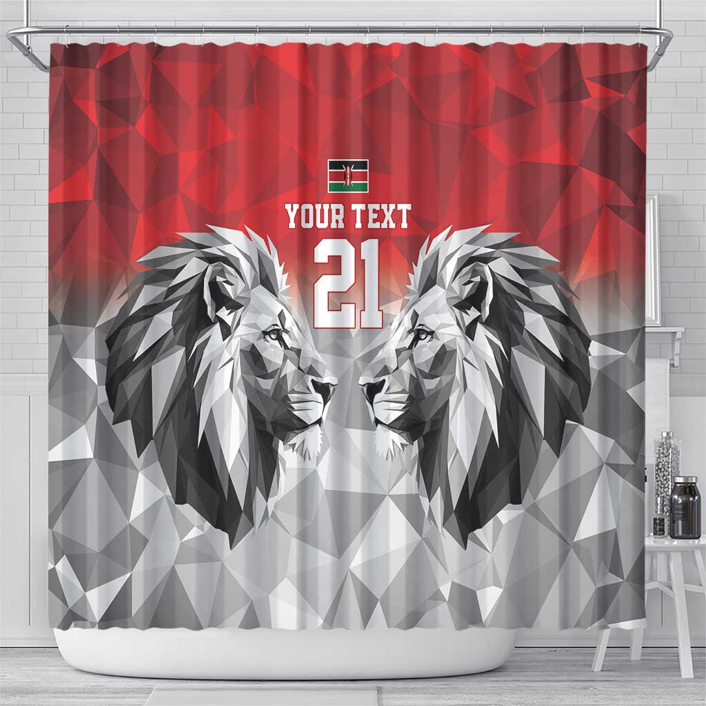 Kenya Rugby Custom Shower Curtain Red Kenyan 22-23 Motif - Wonder Print Shop