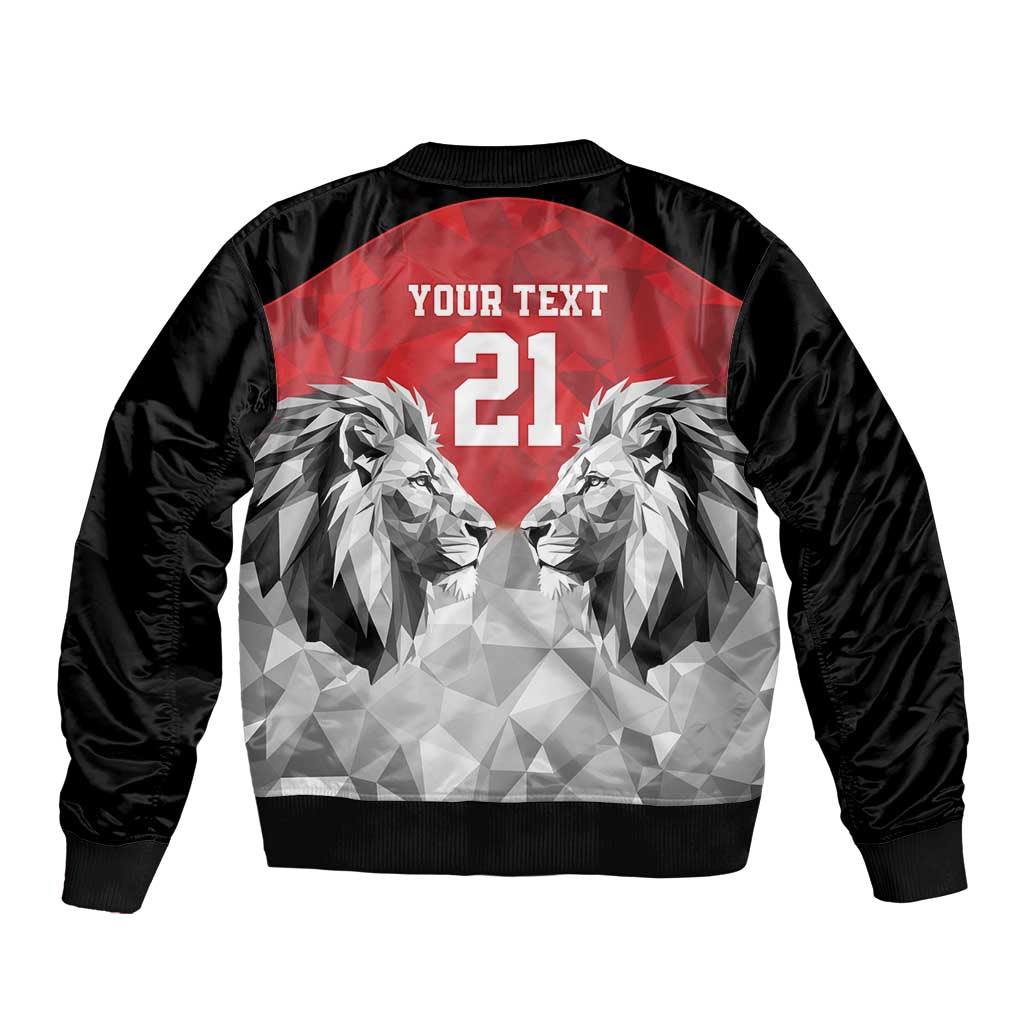 Kenya Rugby Custom Sleeve Zip Bomber Jacket Red Kenyan 22-23 Motif - Wonder Print Shop