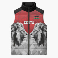 Kenya Rugby Custom Sleeveless Puffer Jacket Red Kenyan 22-23 Motif - Wonder Print Shop