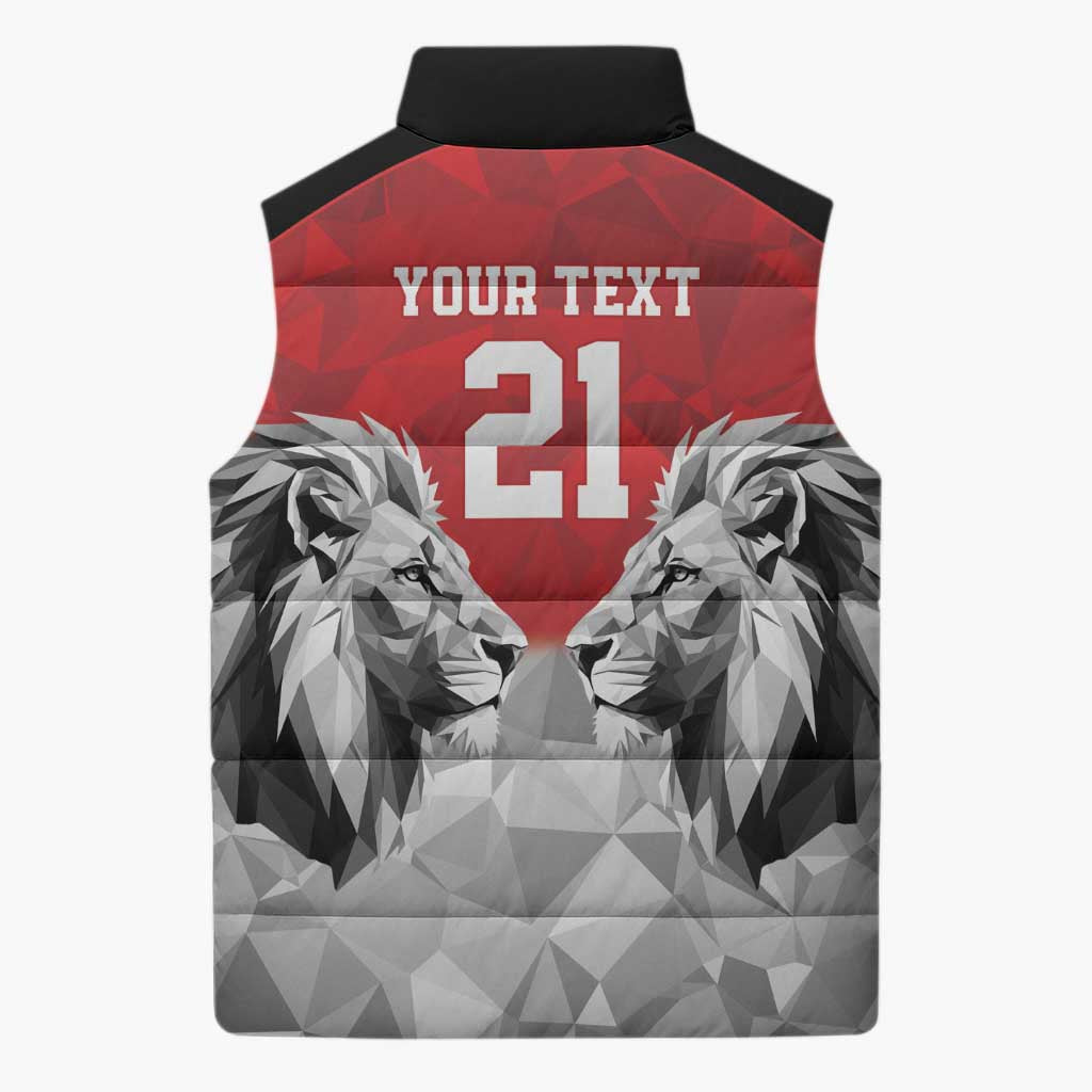 Kenya Rugby Custom Sleeveless Puffer Jacket Red Kenyan 22-23 Motif - Wonder Print Shop