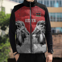 Kenya Rugby Custom Sleeveless Puffer Jacket Red Kenyan 22-23 Motif - Wonder Print Shop
