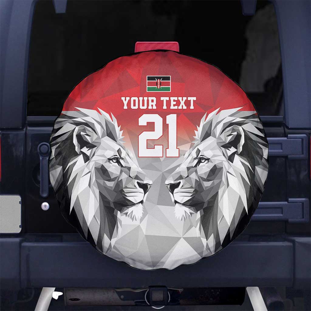 Kenya Rugby Custom Spare Tire Cover Red Kenyan 22-23 Motif - Wonder Print Shop