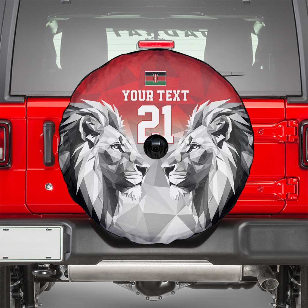 Kenya Rugby Custom Spare Tire Cover Red Kenyan 22-23 Motif - Wonder Print Shop