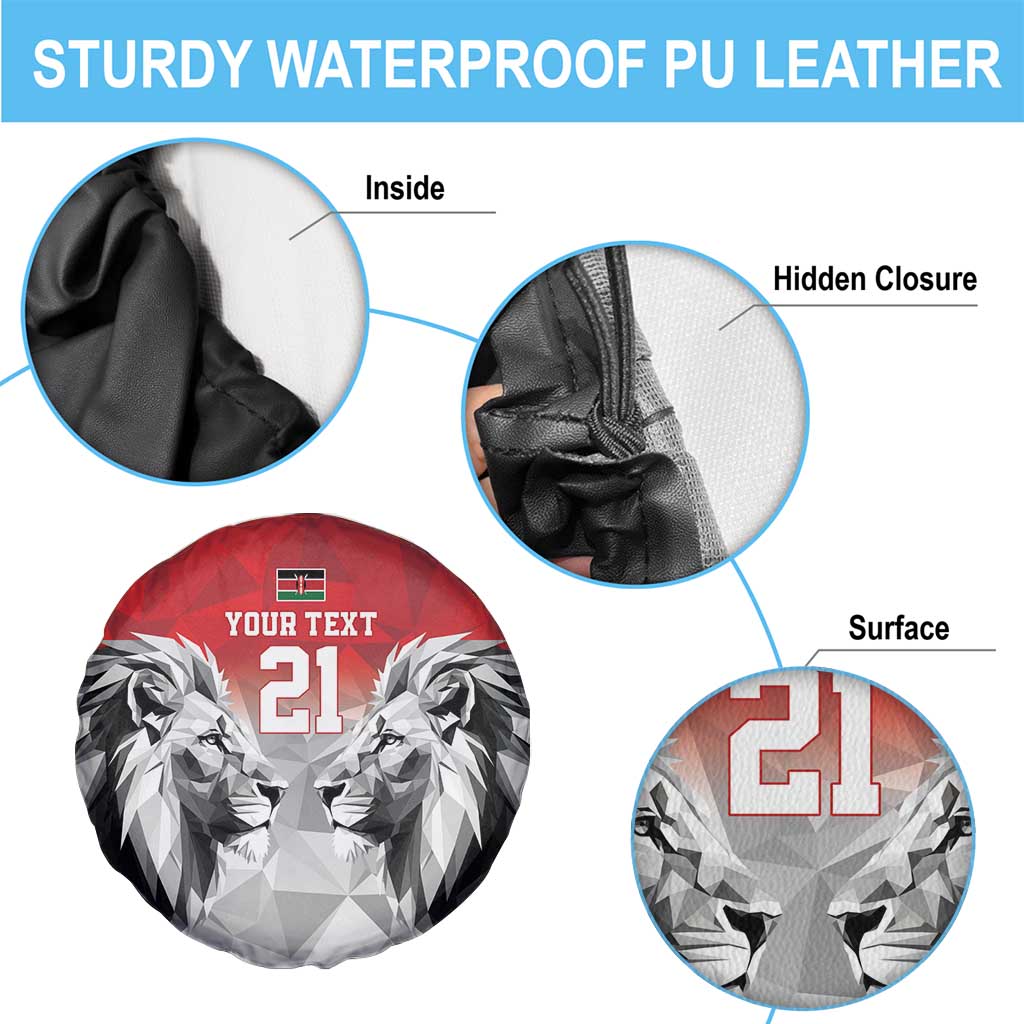 Kenya Rugby Custom Spare Tire Cover Red Kenyan 22-23 Motif - Wonder Print Shop