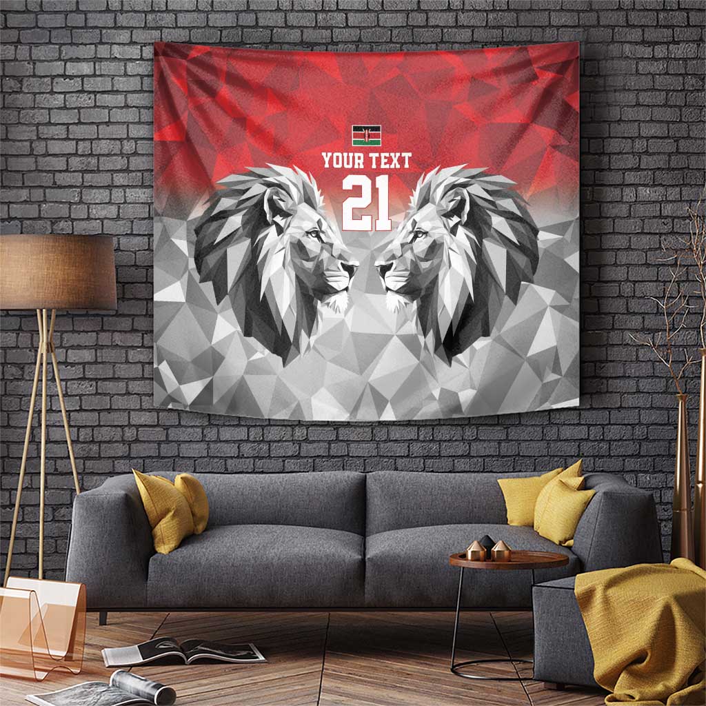 Kenya Rugby Custom Tapestry Red Kenyan 22-23 Motif - Wonder Print Shop