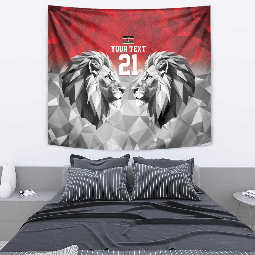 Kenya Rugby Custom Tapestry Red Kenyan 22-23 Motif - Wonder Print Shop