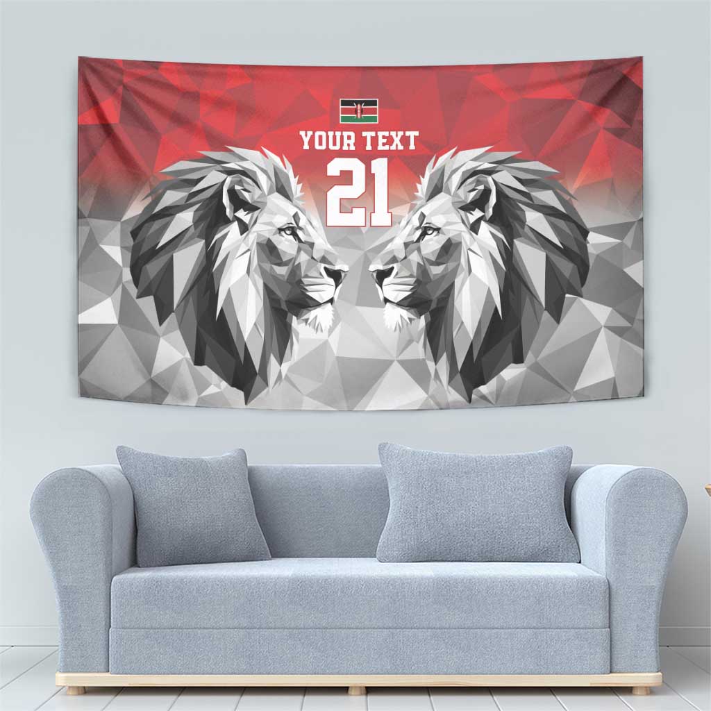 Kenya Rugby Custom Tapestry Red Kenyan 22-23 Motif - Wonder Print Shop