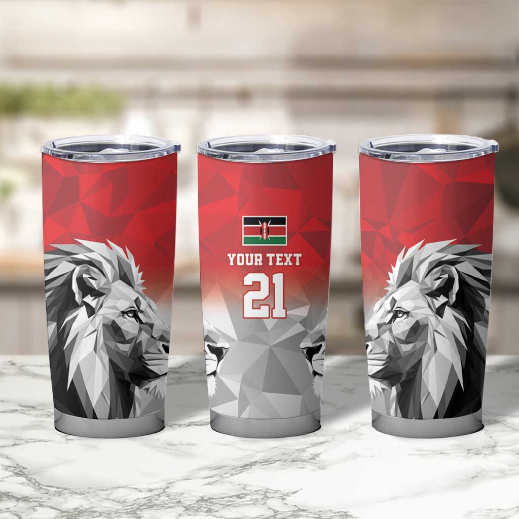 Kenya Rugby Custom Tumbler Cup Red Kenyan 22-23 Motif - Wonder Print Shop