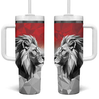 Kenya Rugby Custom Tumbler With Handle Red Kenyan 22-23 Motif - Wonder Print Shop