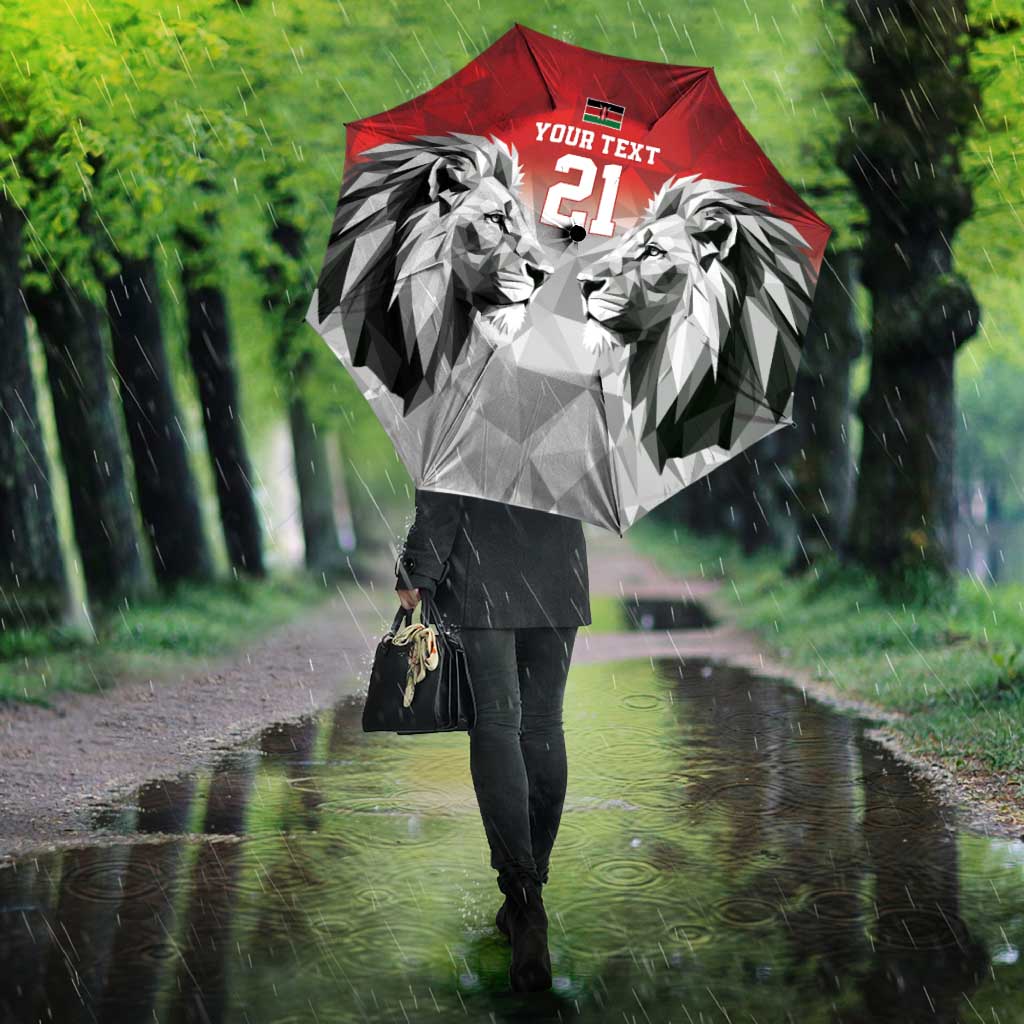 Kenya Rugby Custom Umbrella Red Kenyan 22-23 Motif - Wonder Print Shop