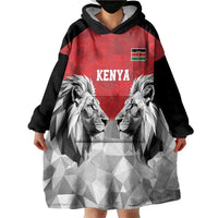 Kenya Rugby Custom Wearable Blanket Hoodie Red Kenyan 22-23 Motif - Wonder Print Shop