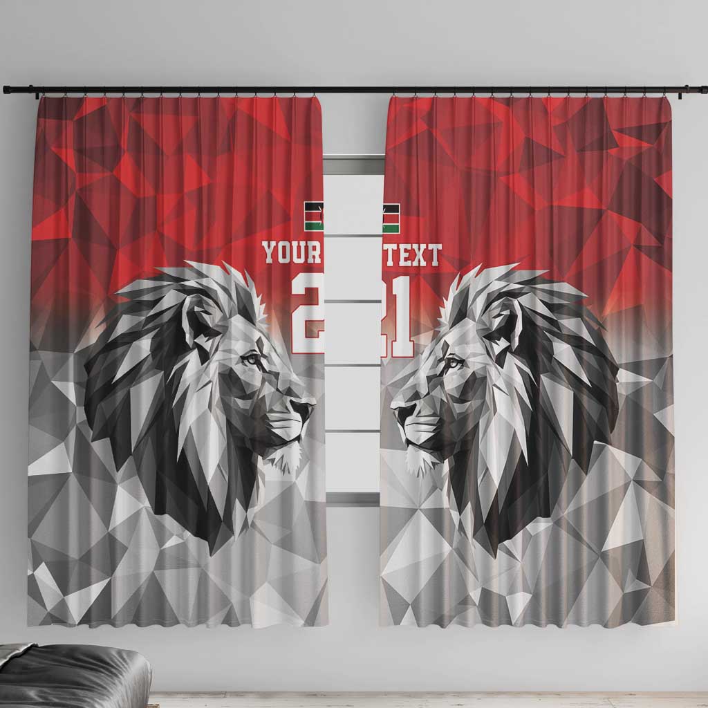 Kenya Rugby Custom Window Curtain Red Kenyan 22-23 Motif - Wonder Print Shop