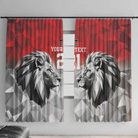 Kenya Rugby Custom Window Curtain Red Kenyan 22-23 Motif - Wonder Print Shop