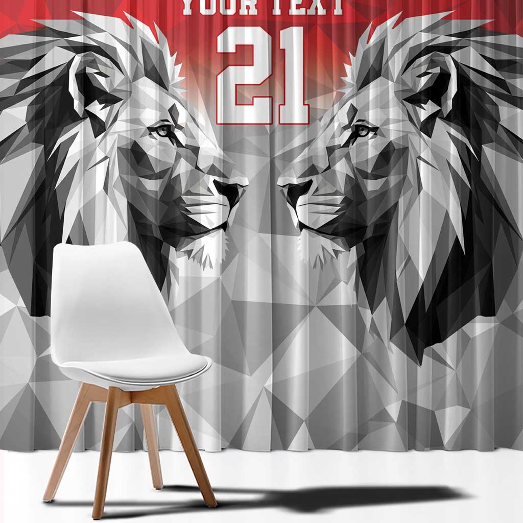 Kenya Rugby Custom Window Curtain Red Kenyan 22-23 Motif - Wonder Print Shop