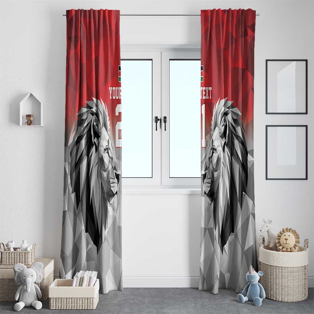 Kenya Rugby Custom Window Curtain Red Kenyan 22-23 Motif - Wonder Print Shop