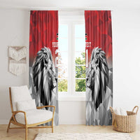 Kenya Rugby Custom Window Curtain Red Kenyan 22-23 Motif - Wonder Print Shop