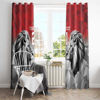 Kenya Rugby Custom Window Curtain Red Kenyan 22-23 Motif - Wonder Print Shop