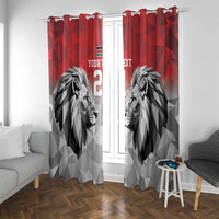 Kenya Rugby Custom Window Curtain Red Kenyan 22-23 Motif - Wonder Print Shop