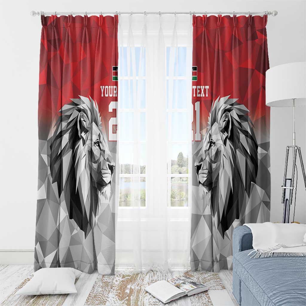 Kenya Rugby Custom Window Curtain Red Kenyan 22-23 Motif - Wonder Print Shop