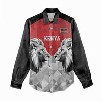 Kenya Rugby Custom Women Casual Shirt Red Kenyan 22-23 Motif - Wonder Print Shop