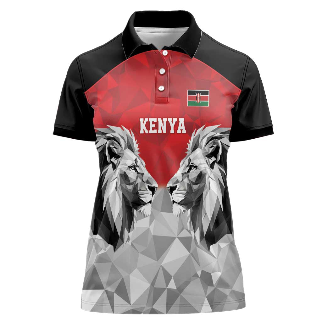 Kenya Rugby Custom Women Polo Shirt Red Kenyan 22-23 Motif - Wonder Print Shop