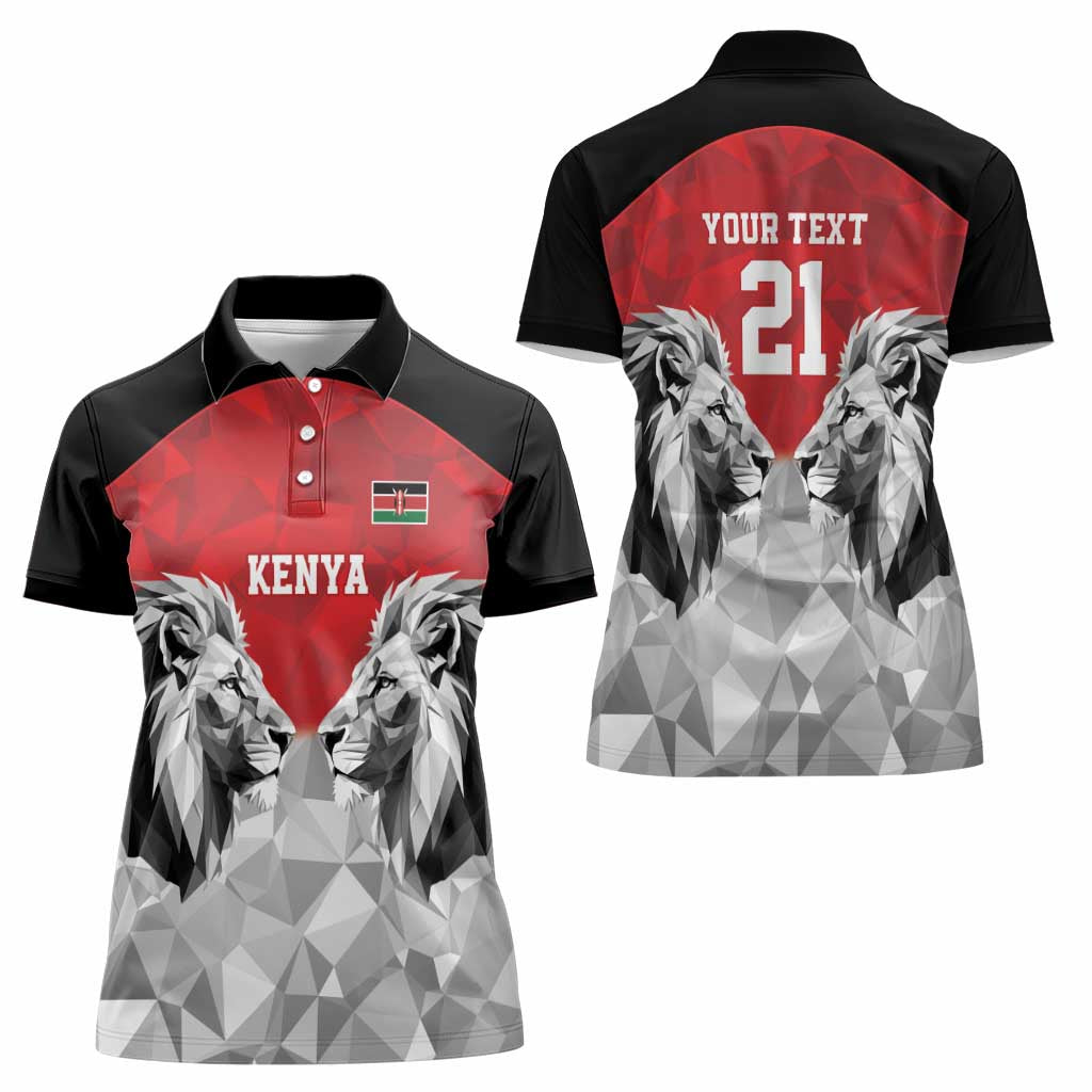 Kenya Rugby Custom Women Polo Shirt Red Kenyan 22-23 Motif - Wonder Print Shop