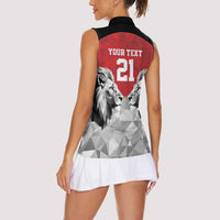 Kenya Rugby Custom Women Sleeveless Polo Shirt Red Kenyan 22-23 Motif - Wonder Print Shop