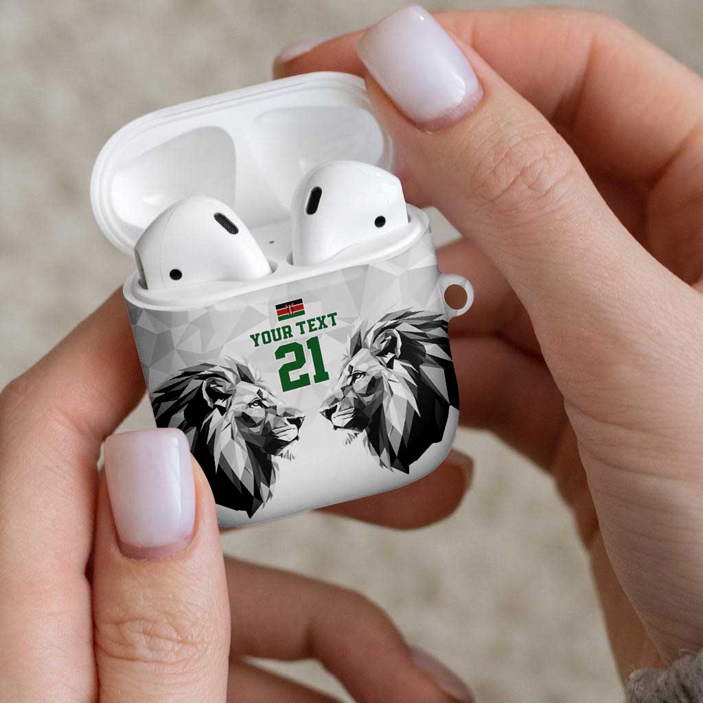Kenya Rugby Custom AirPods Case White Kenyan 22-23 Motif - Wonder Print Shop